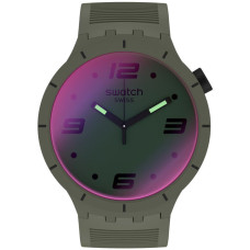 Swatch FUTURISTIC GREEN SO27M105 – Αναλογικό Ρολόι Unisex με Χακί Καντράν και Πράσινο Λουράκι